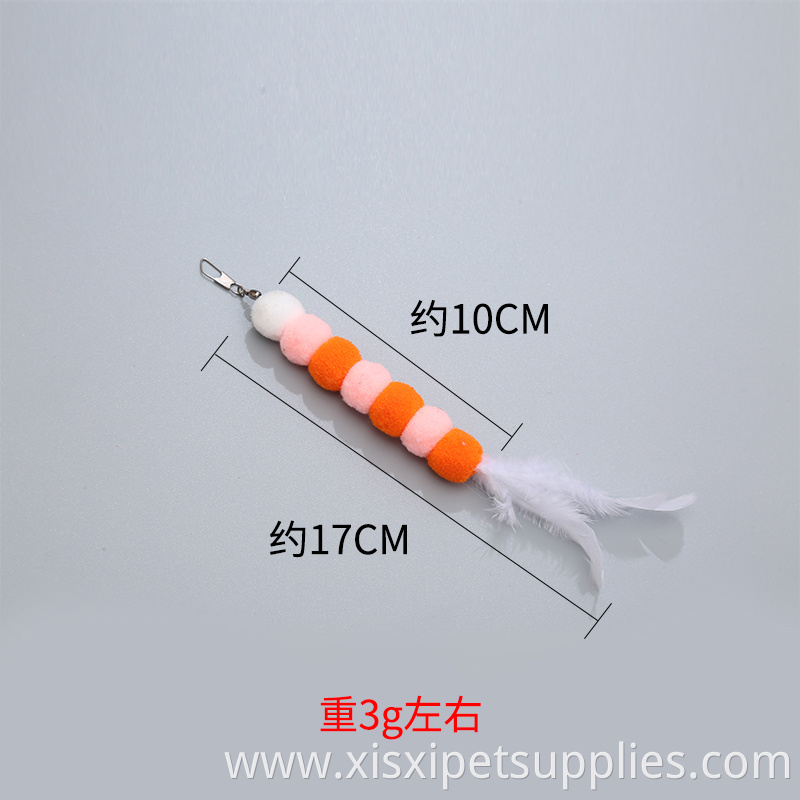New orange series of four-section telescopic feather replacement cat teaser set